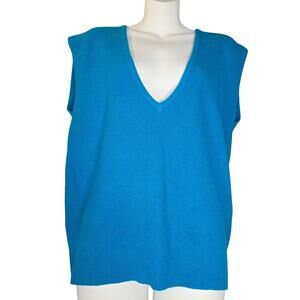 Vintage Checkmate Women Small V-Neck Knit Sweater Vest Sleeveless Y2K Statement